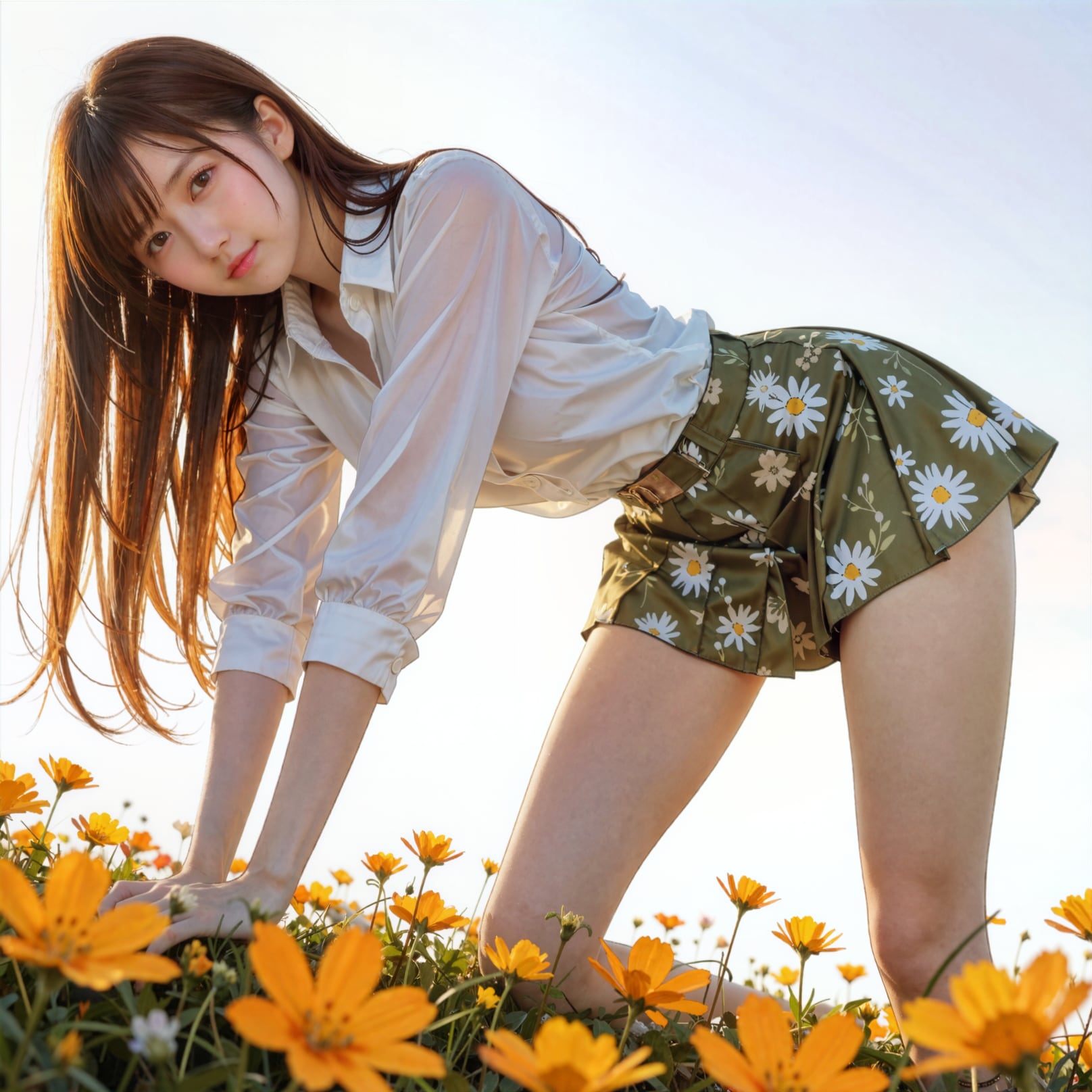 Marigold flower Girl