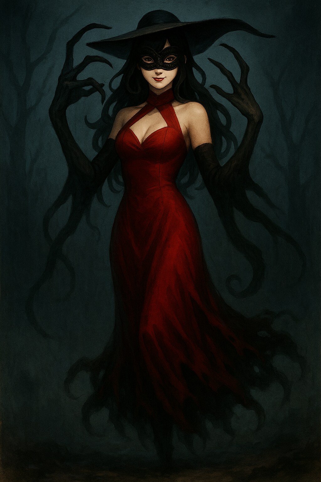 [八尺様] 赤ドレス怪盗の影法師