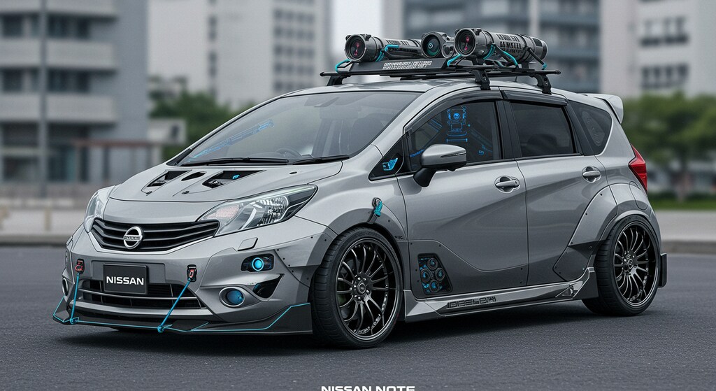 日産ノート軍用車　レーザーキャノン搭載
