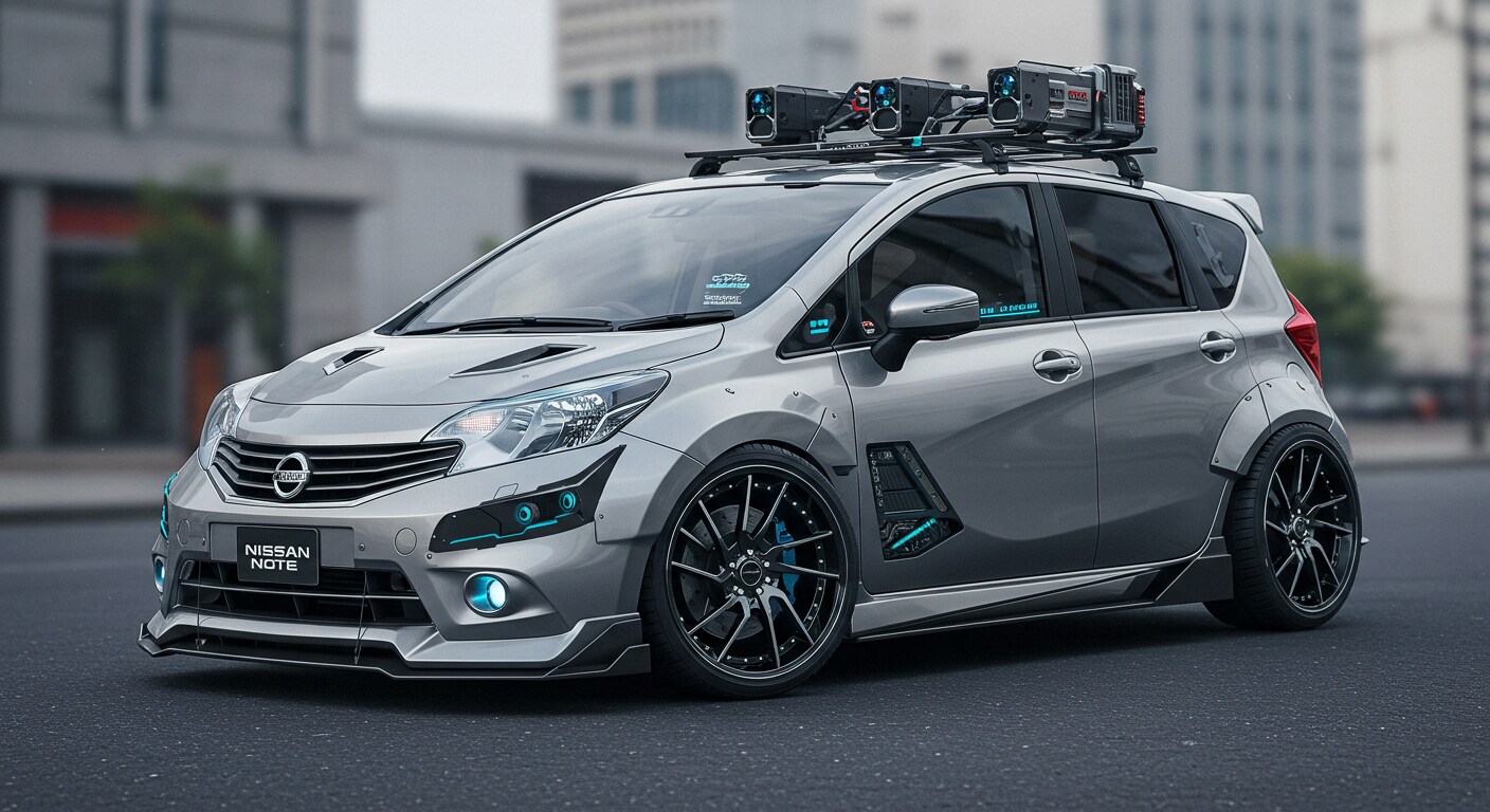 日産ノート軍用車　レーザーキャノン搭載