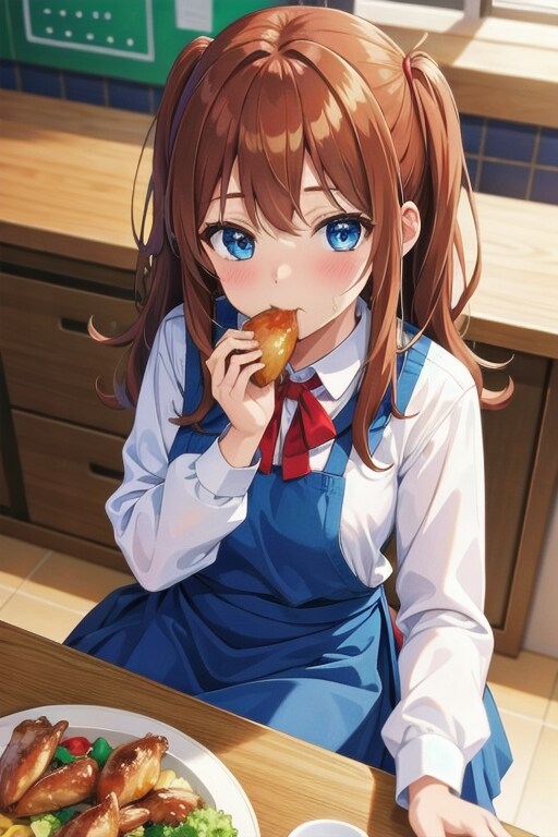 三時のおやつに手羽先食らう女子高生💧