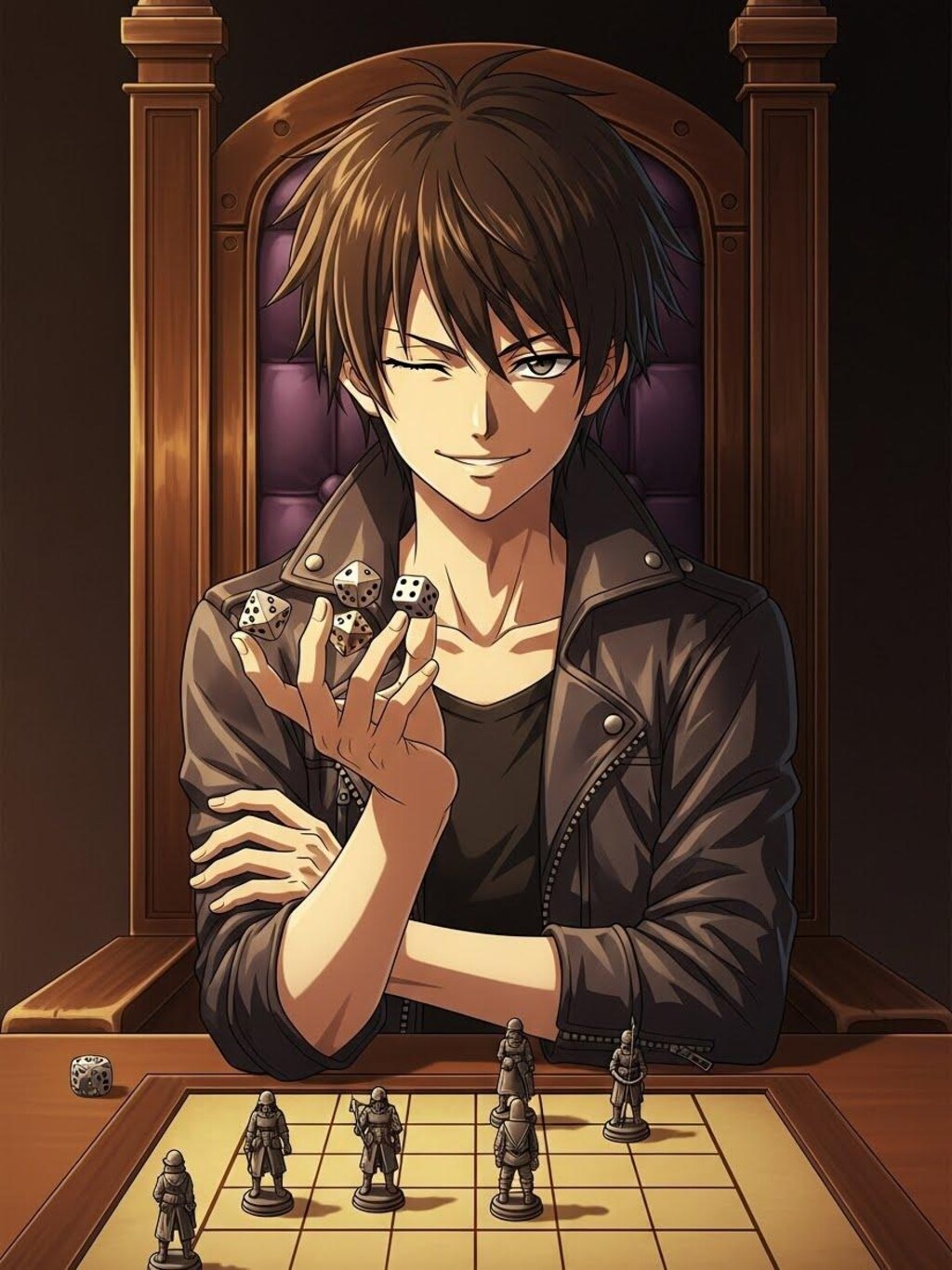 細身の少年勝負師と五つの駒