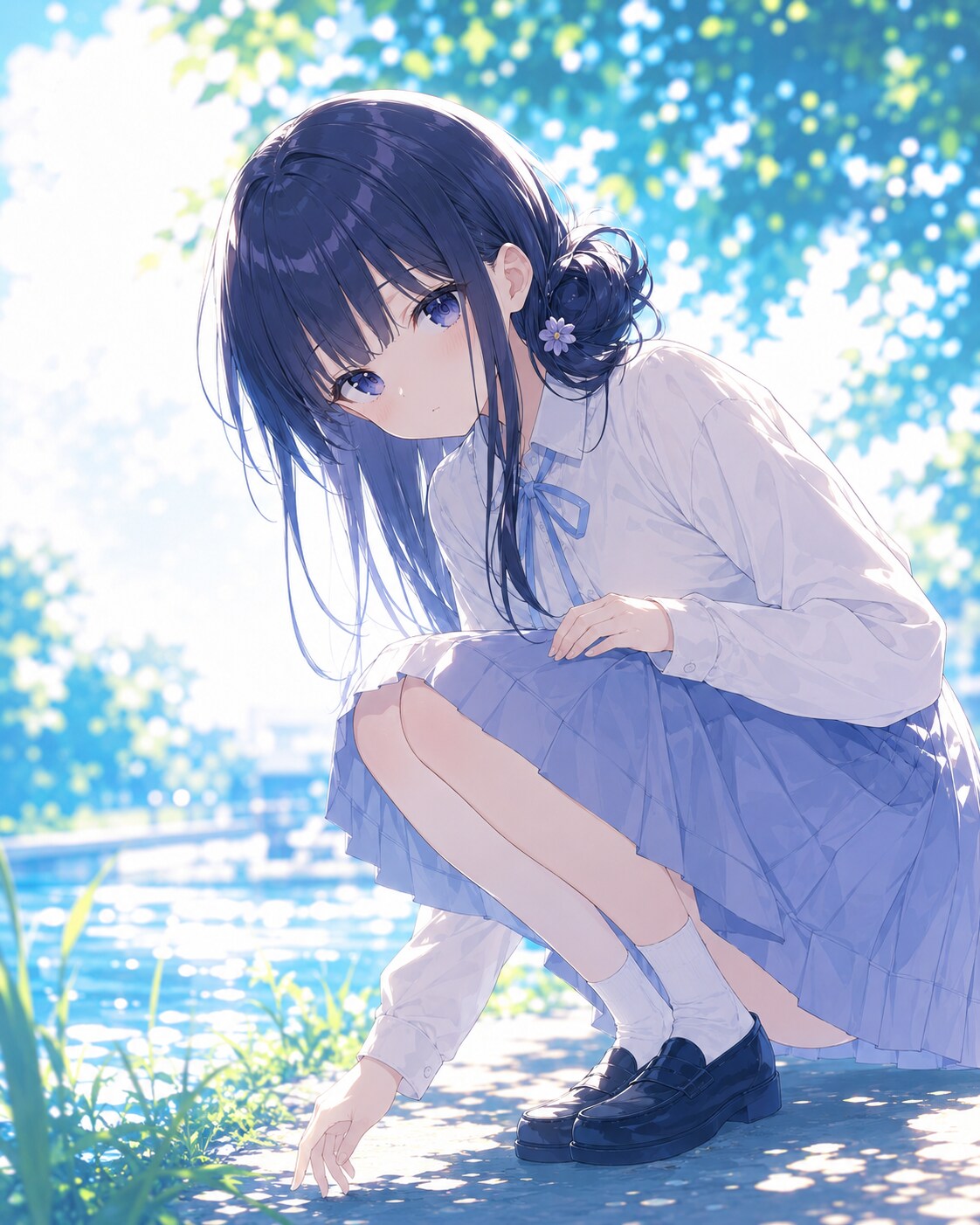 川辺で | の人気AIイラスト・グラビア