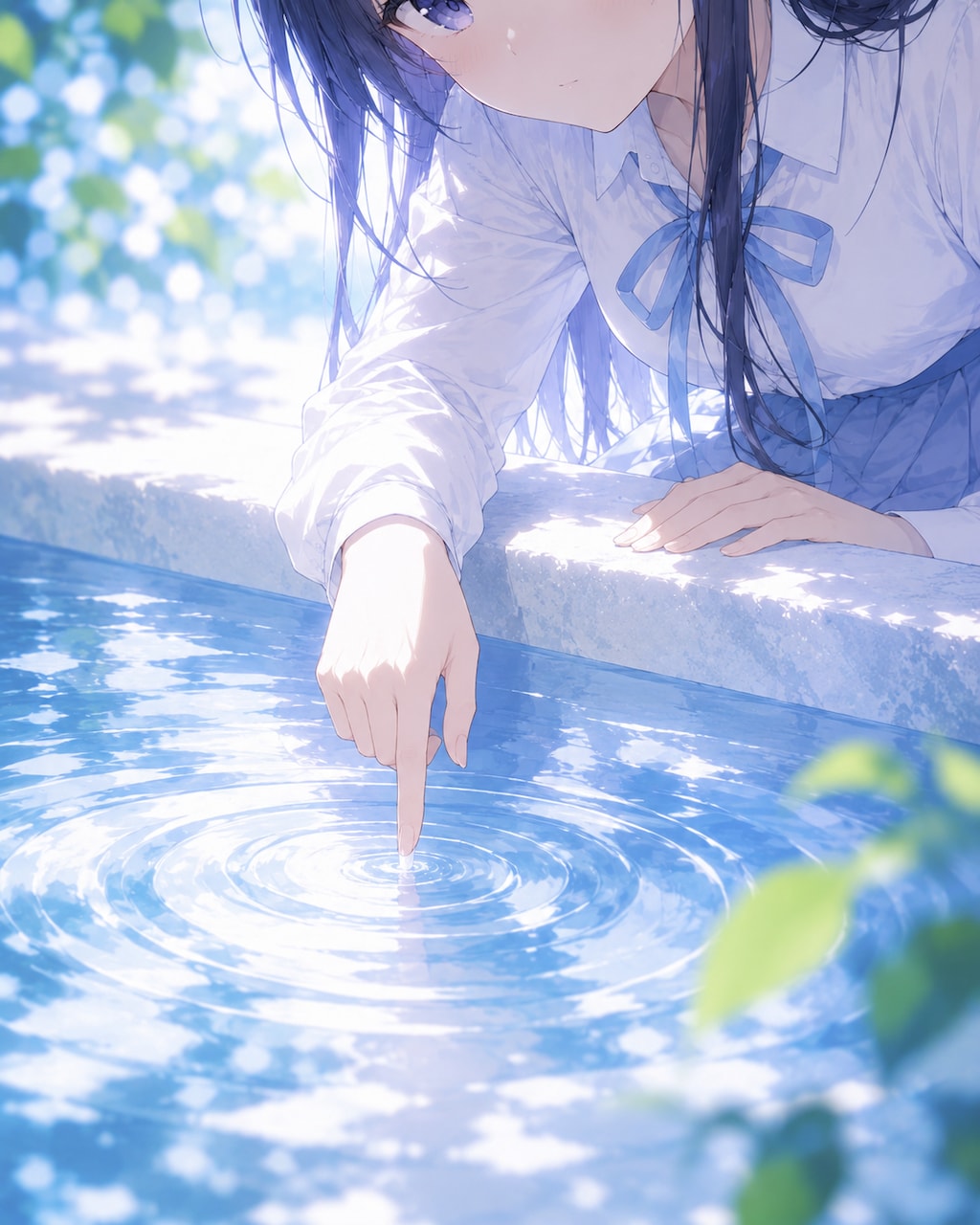 川辺で