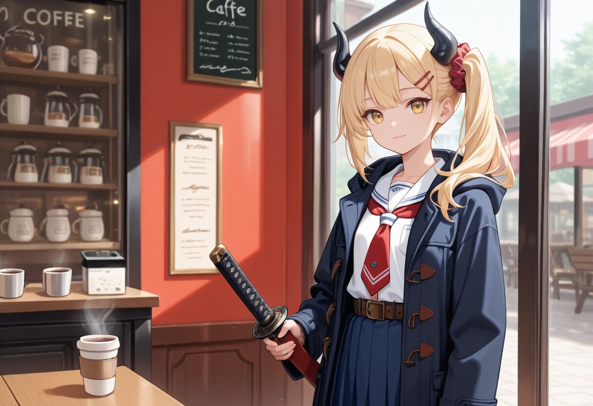 放課後カフェと女鬼高生さん