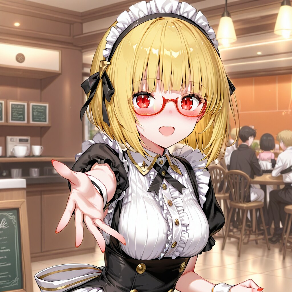 金髪メガネっ娘 | の人気AIイラスト・グラビア