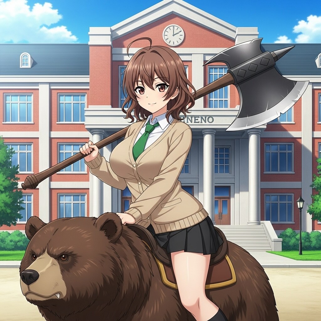 熊に乗る 吉城寺冴ちゃん