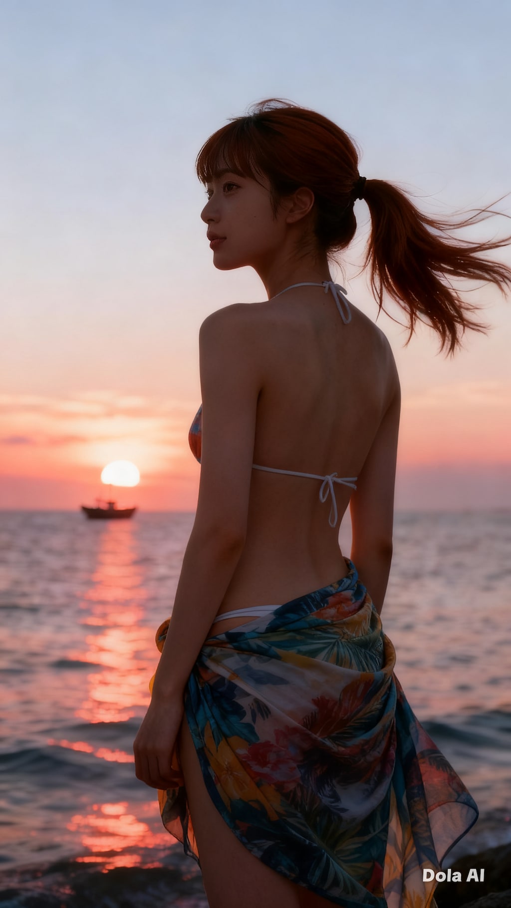 海辺にて