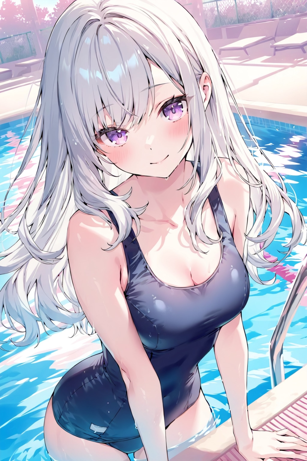 (1296)銀髪ちゃんスク水