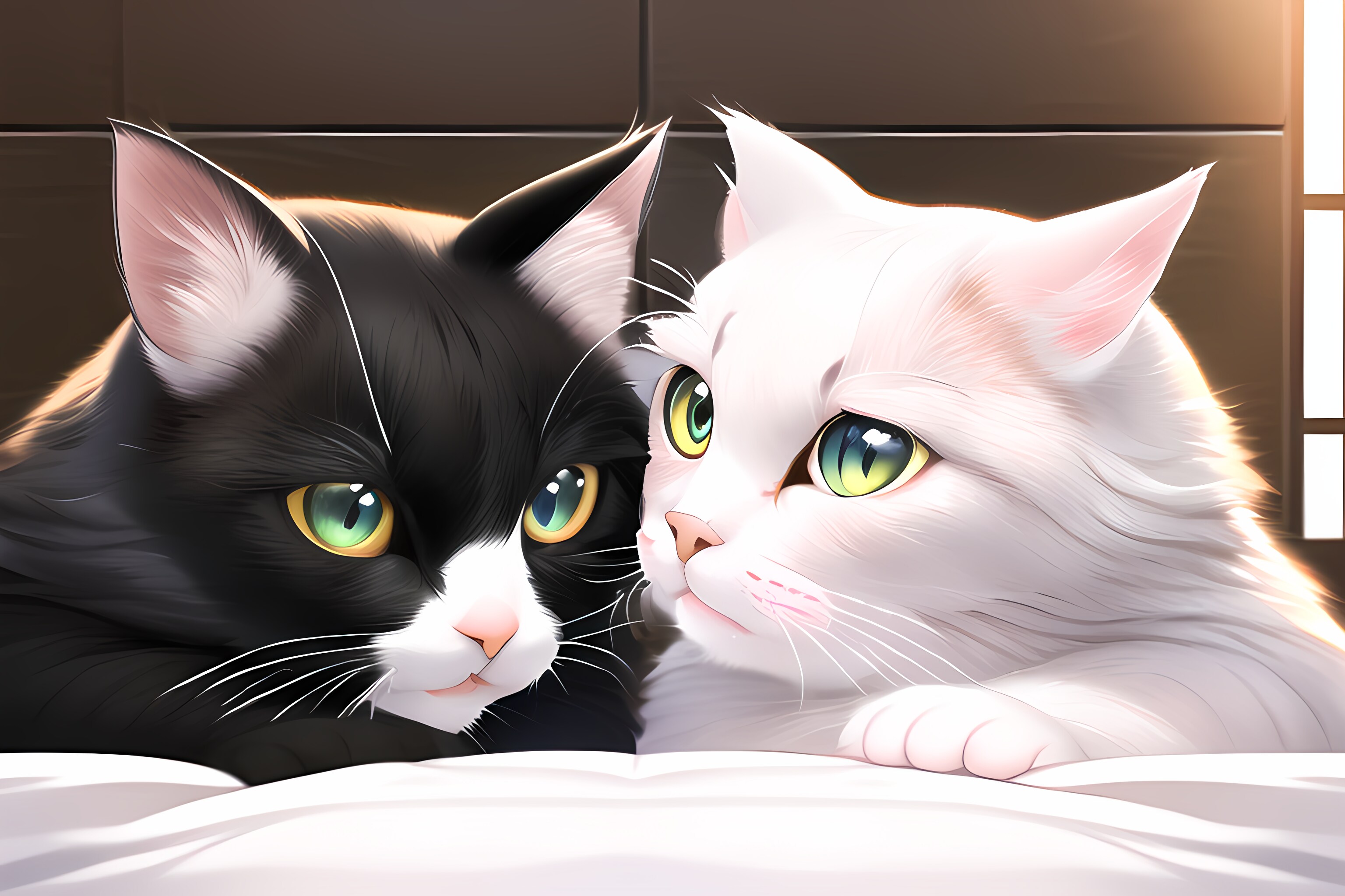 黒猫と白猫