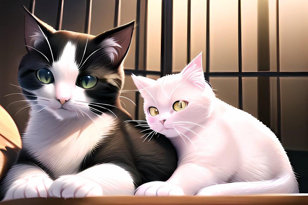 黒猫と白猫