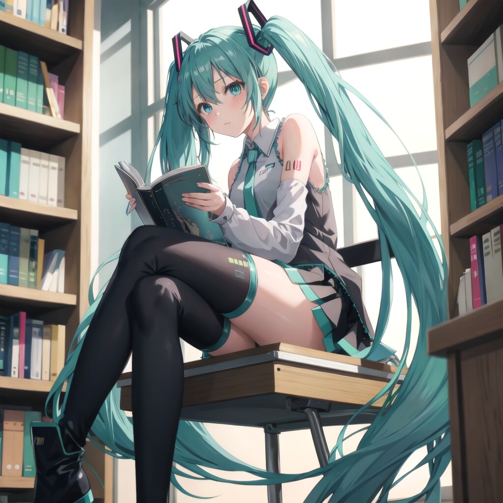 読書するミクさん