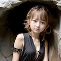 AIグラビア（洞窟）黒のドレス 2枚目