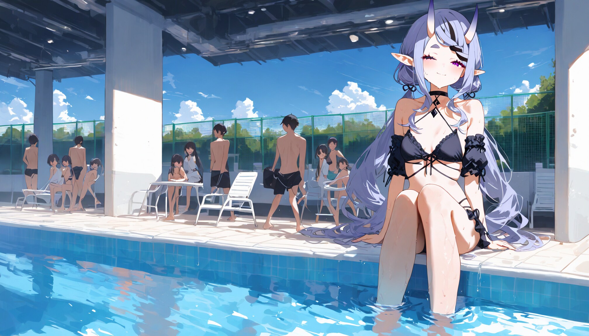 プール - 竜胆尊 / にじさんじ | の人気AIイラスト・グラビア