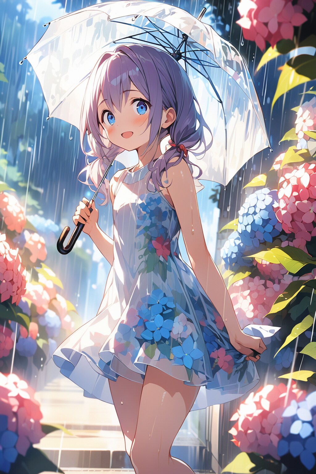 川室空と雨と傘とあじさいと透け衣装 made by VEGA