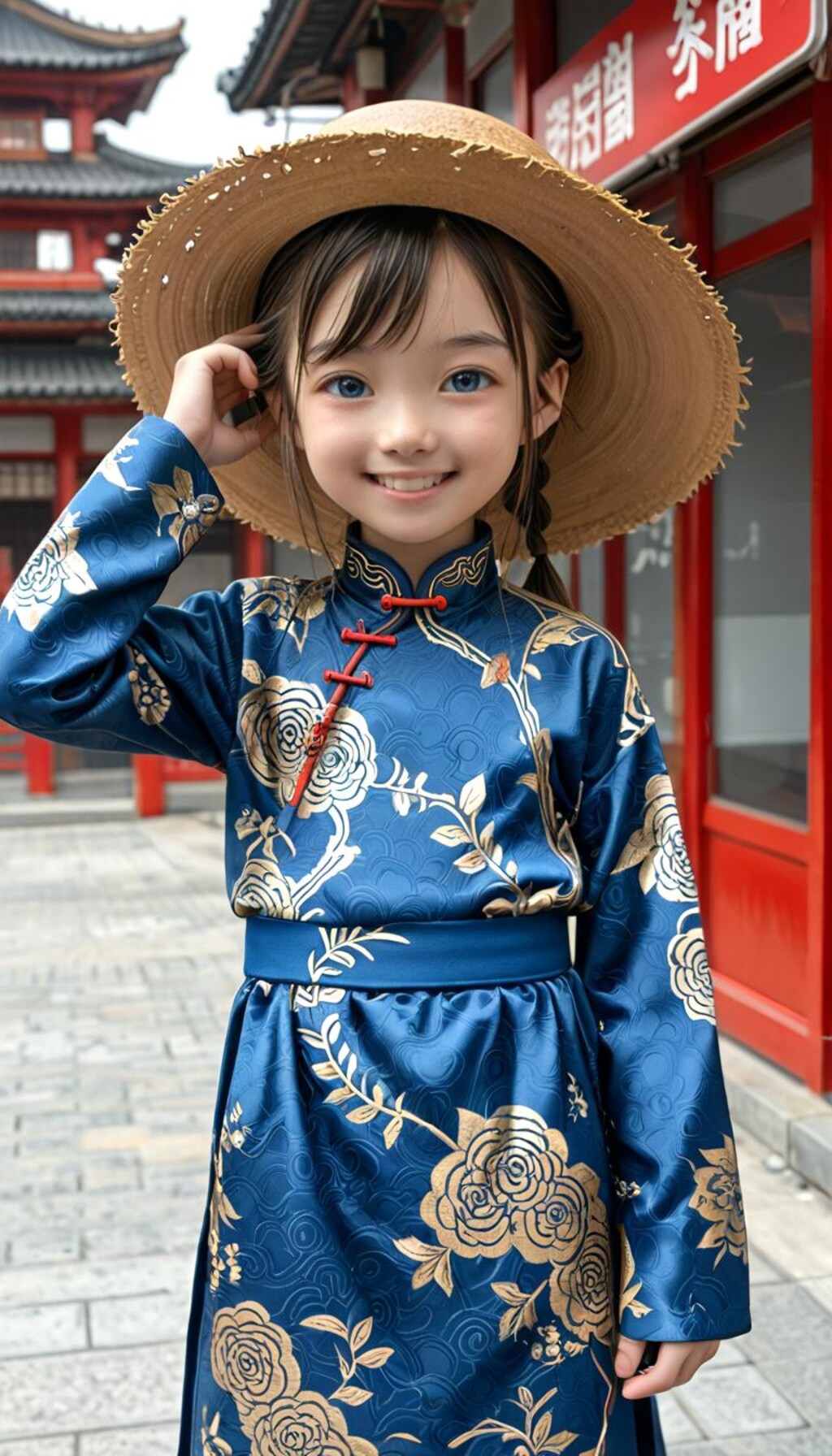 アオザイ（風）少女　Aodai style girl