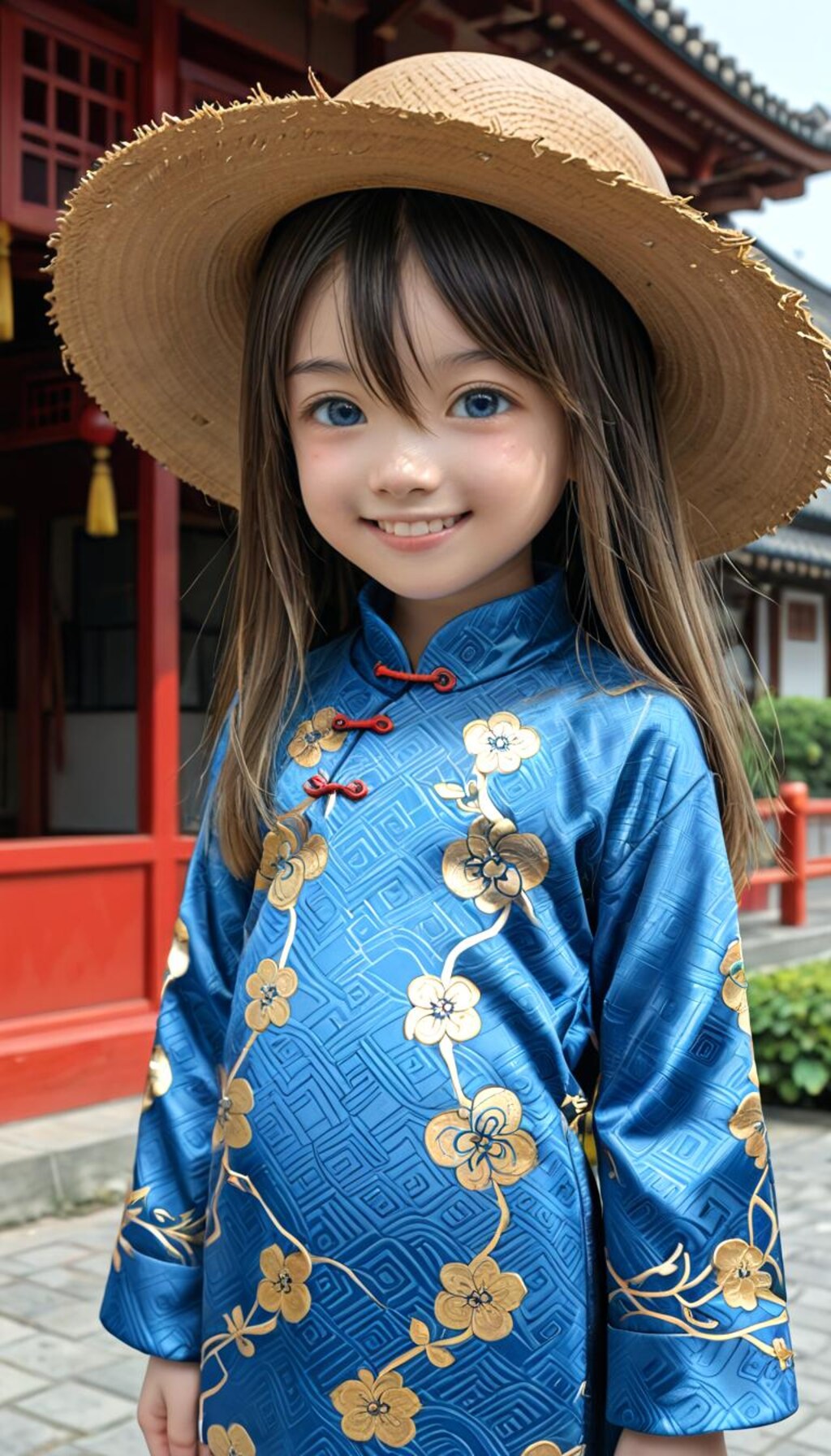 アオザイ（風）少女　Aodai style girl