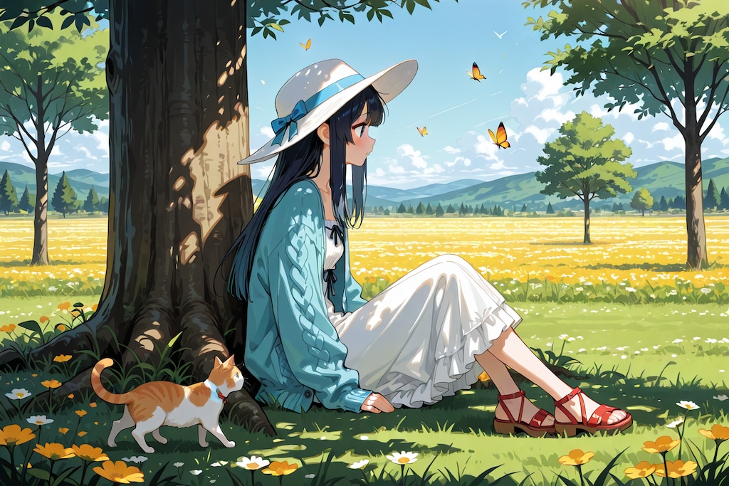 猫とピクニック