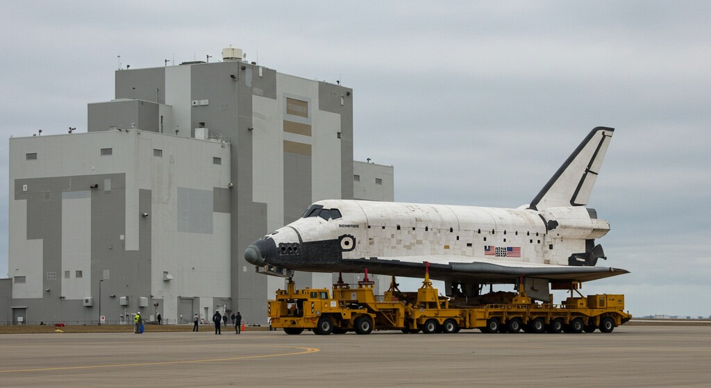 スペースシャトル移動中
