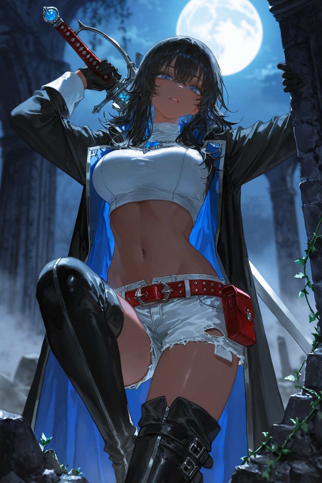 蒼い月