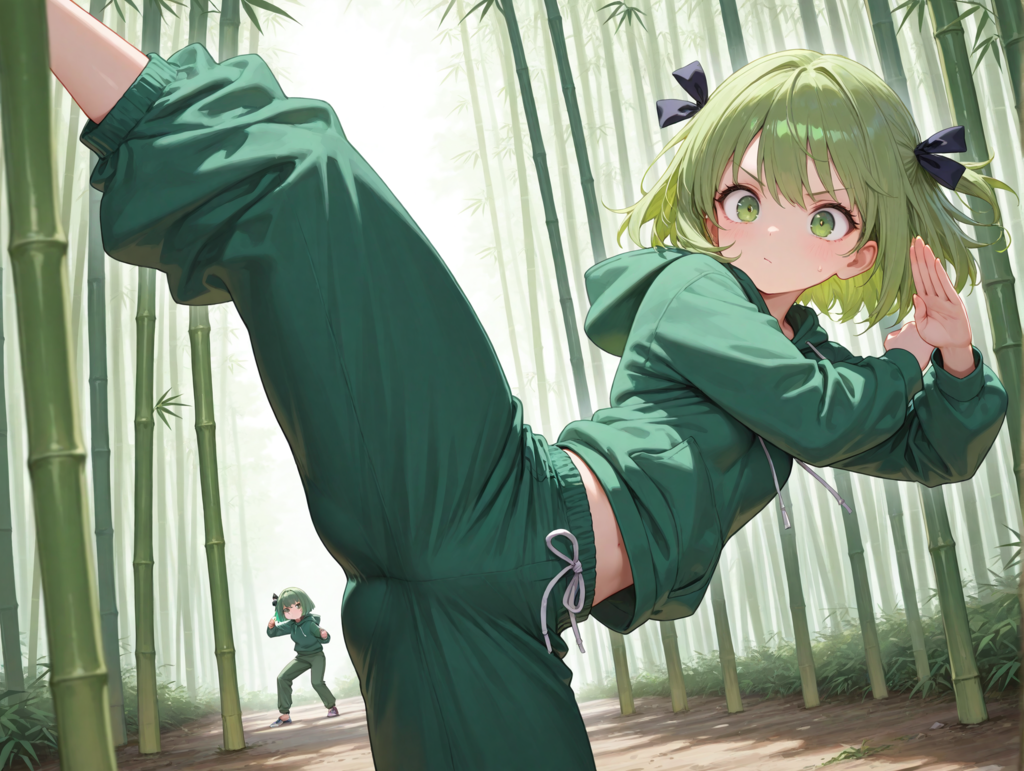 武術に勤しむちよるちゃん