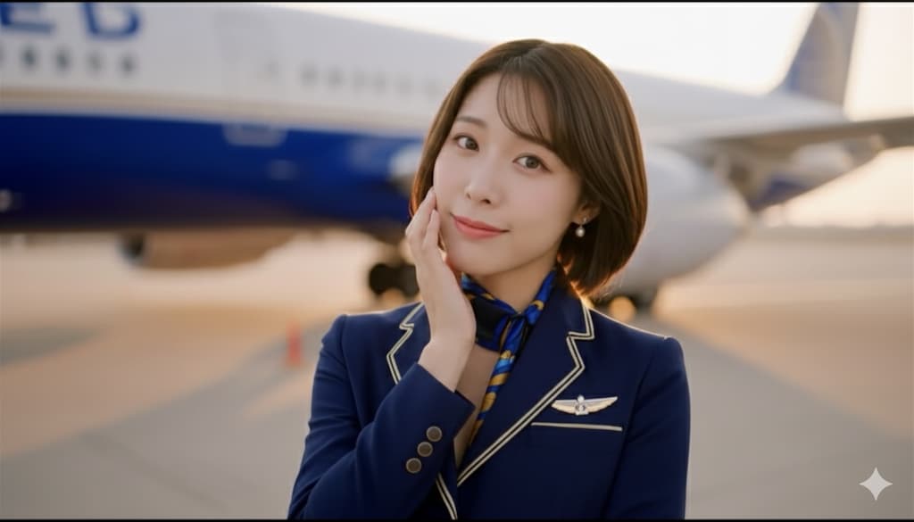 機体を紹介するCA