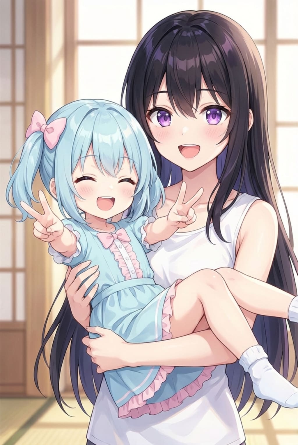 だっこでピース✌️