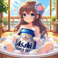 泡風呂に入るビール缶と女の子 3枚目