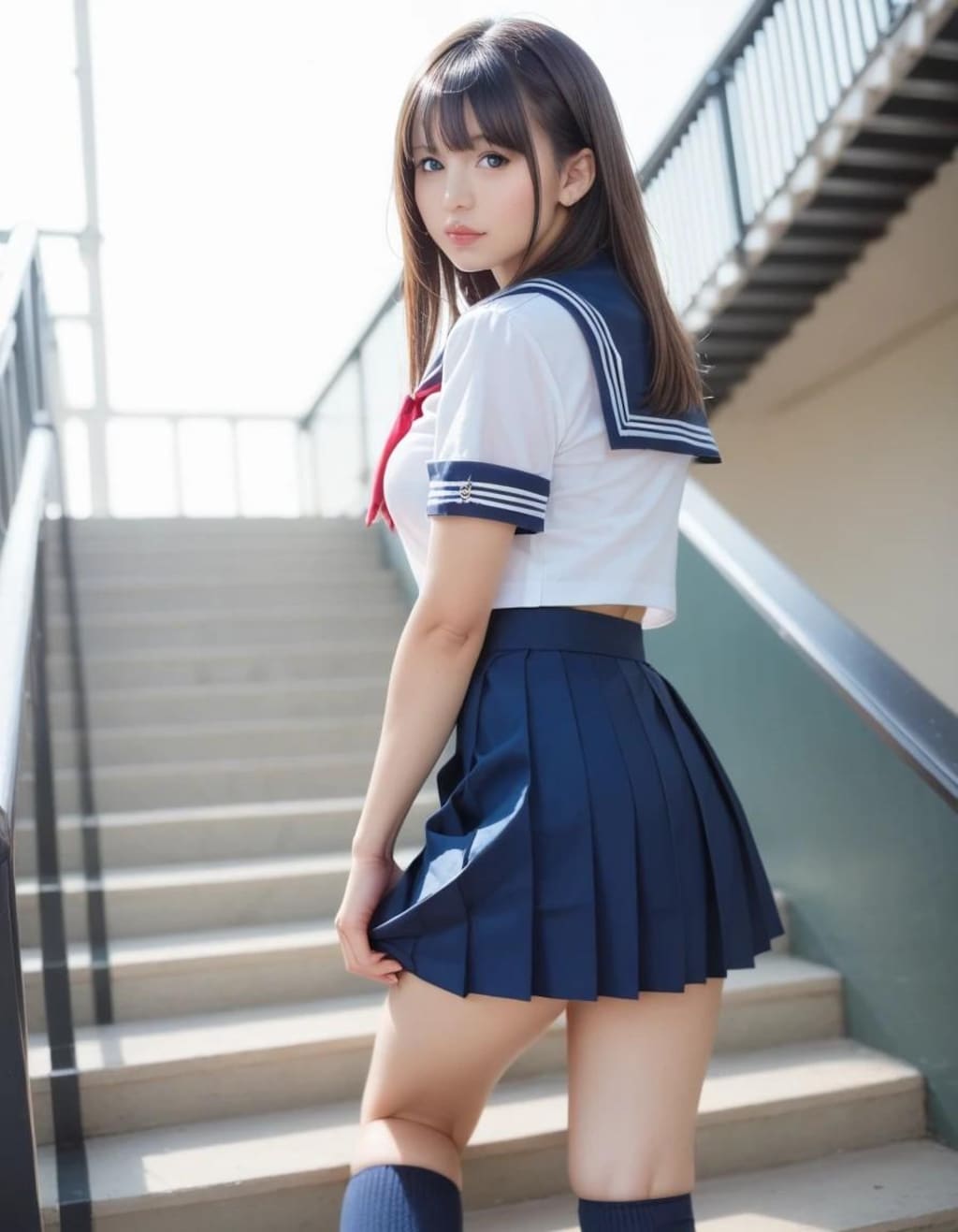 女子高生のパンちらを楽しんでたらバレてた