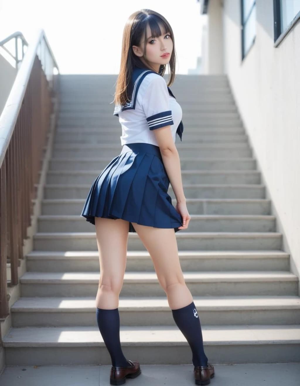 女子高生のパンちらを楽しんでたらバレてた