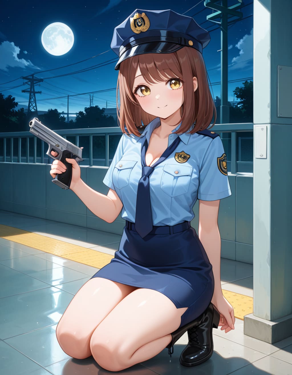 警官衣装の心実さん