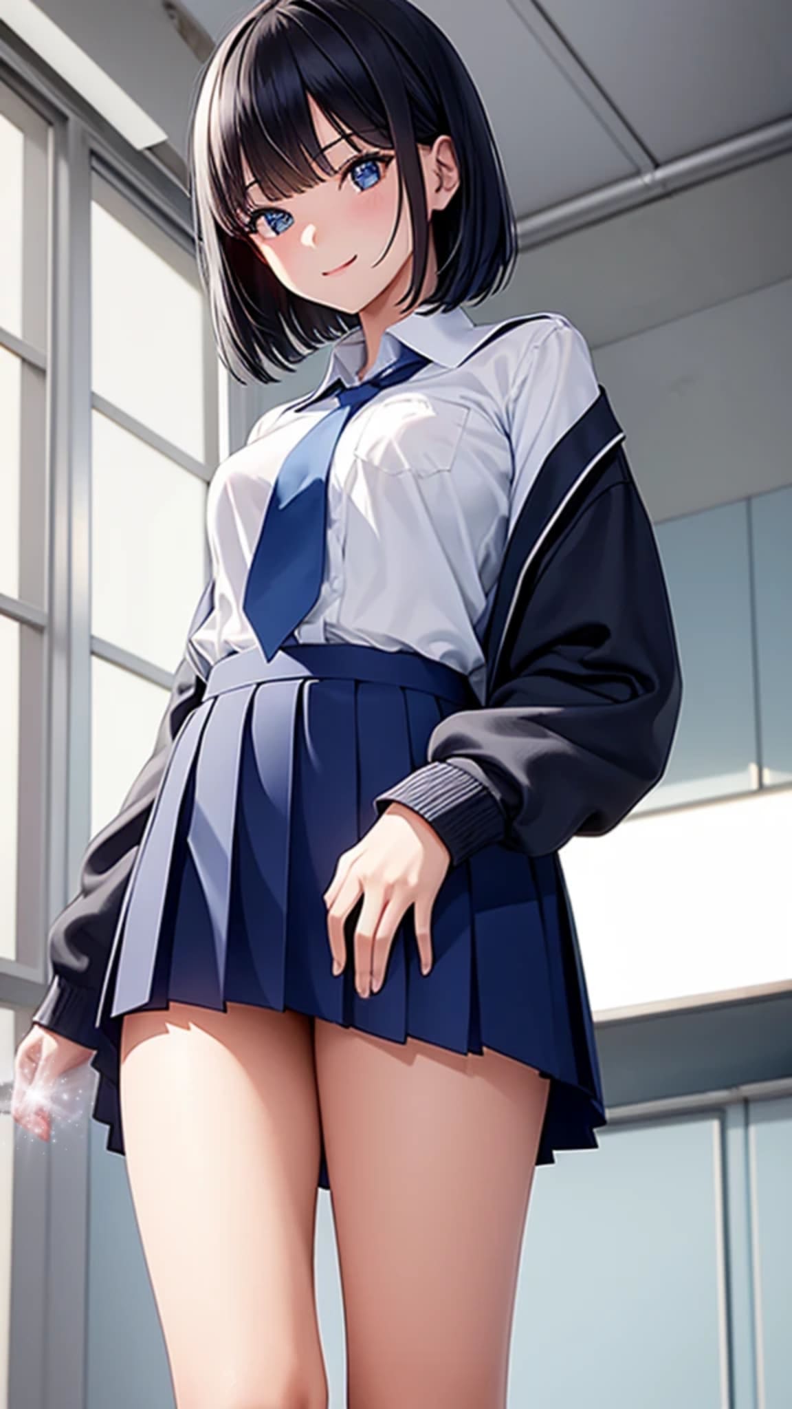 セーラー服と黒髪ショートボブ