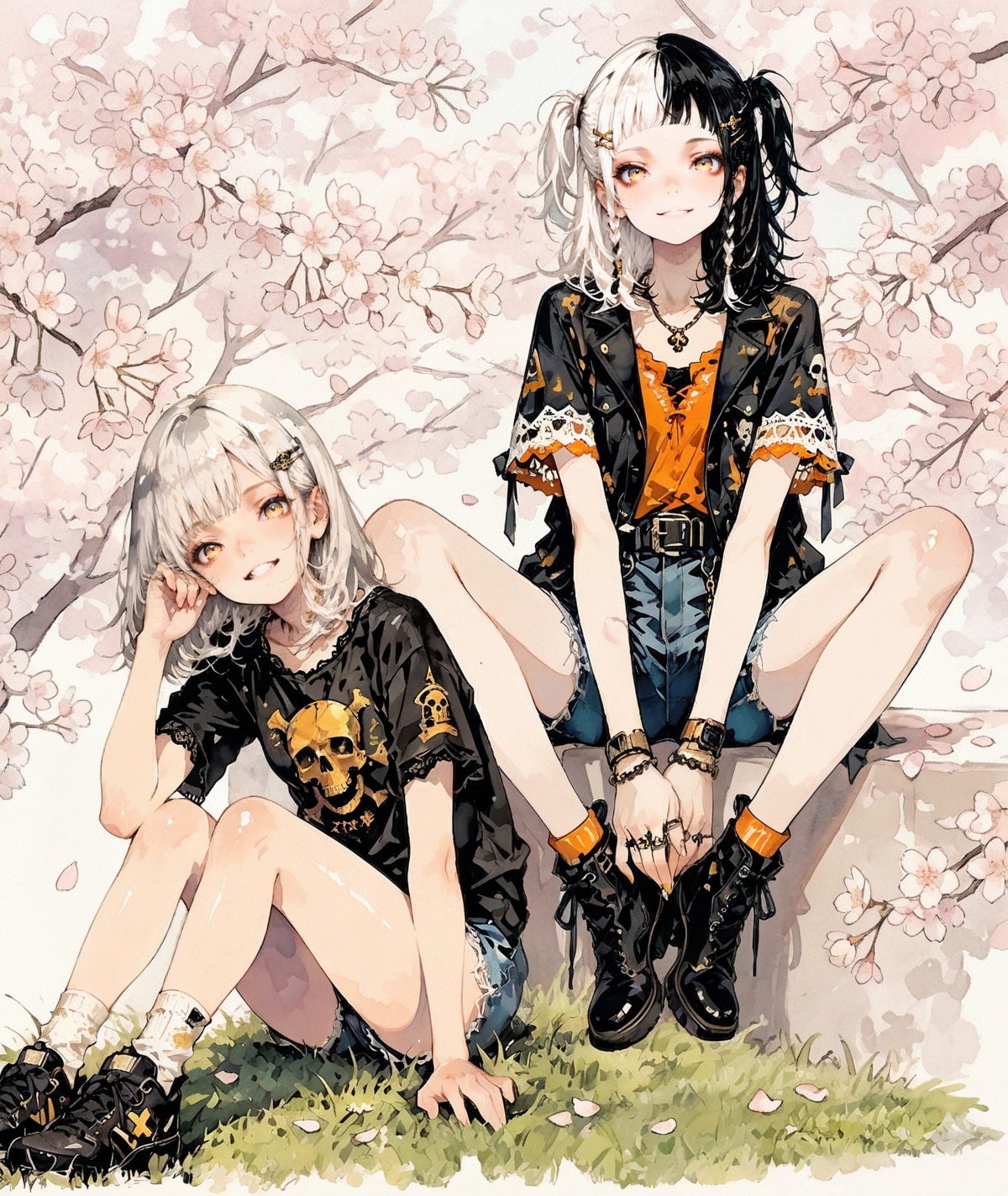 わんなっぷちゃんとお花見 | の人気AIイラスト・グラビア