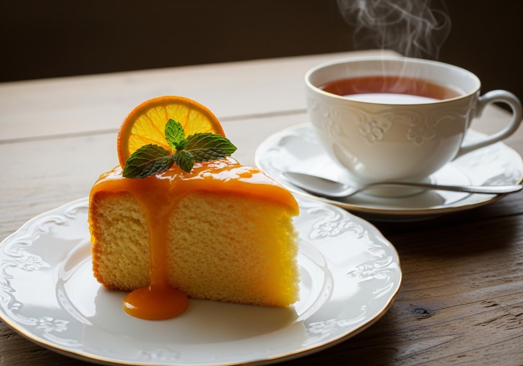 デザートのオレンジケーキ