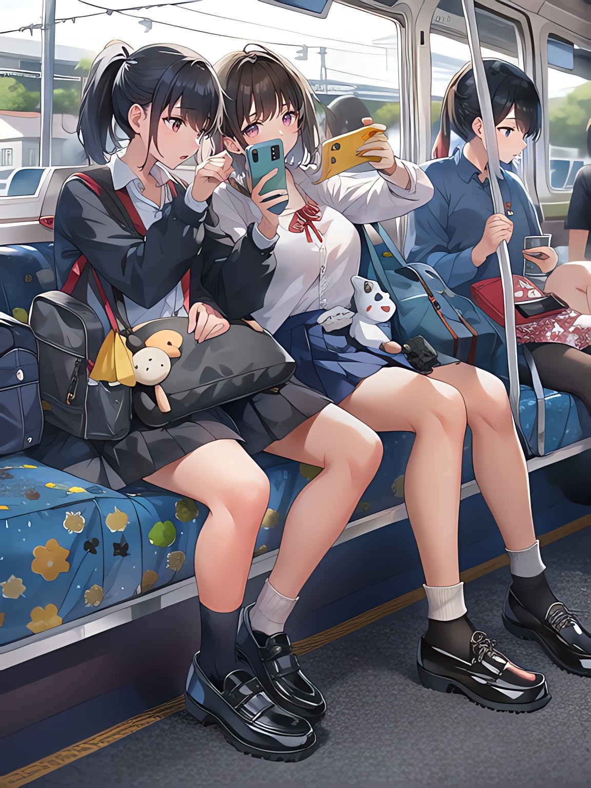 電車で帰る女子高生！ | の人気AIイラスト・グラビア
