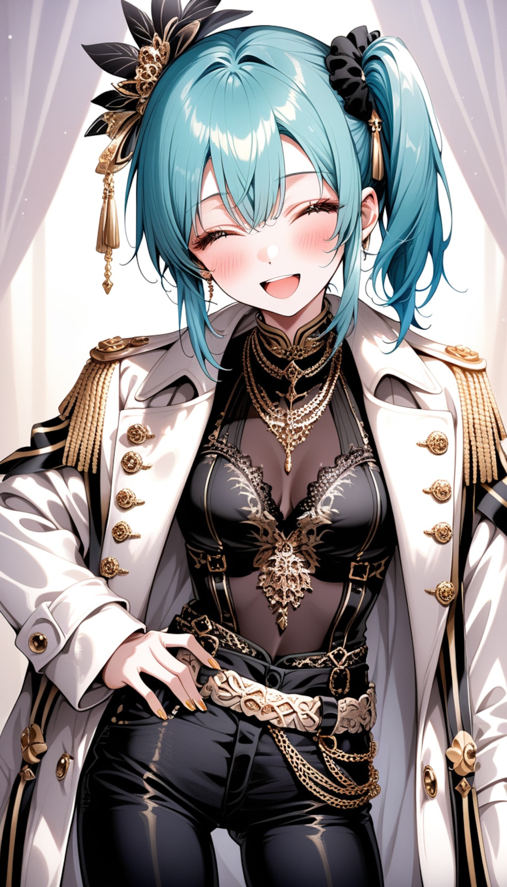 パンツスタイルの美少女