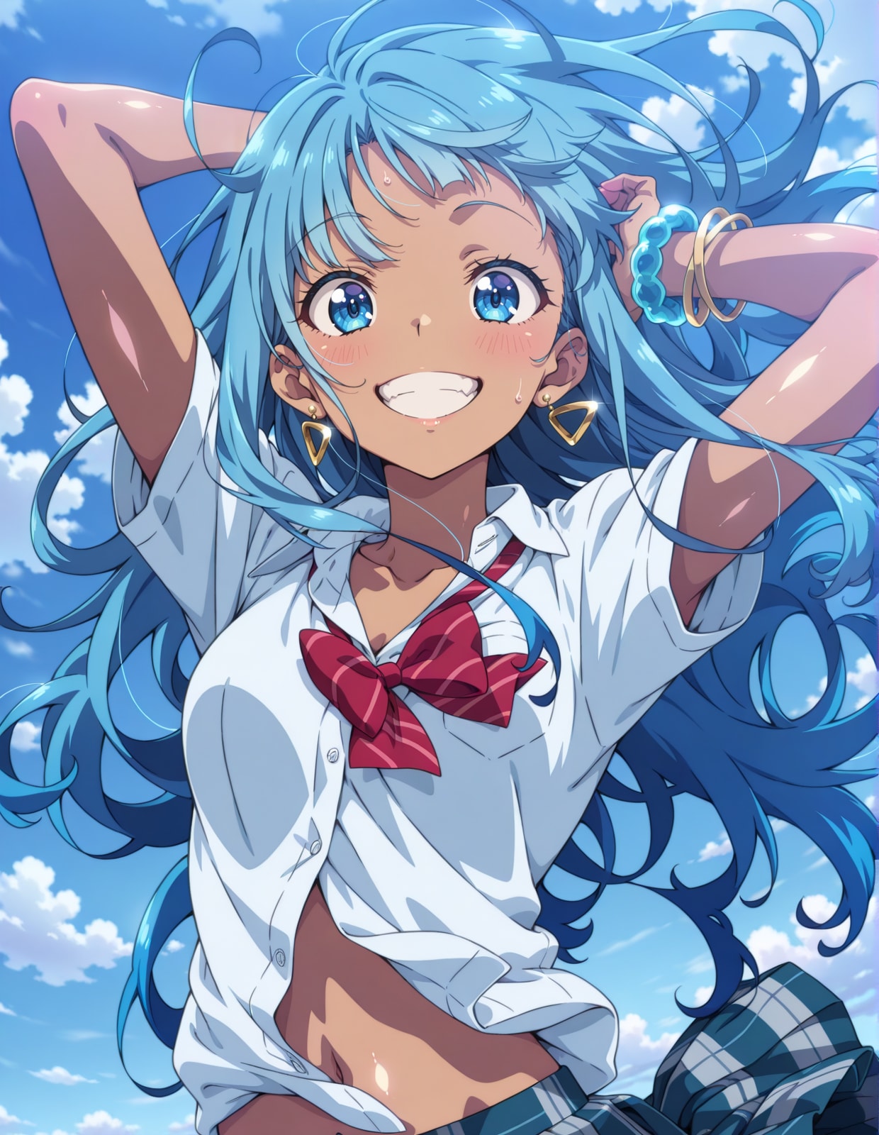 青髪ギャル | の人気AIイラスト・グラビア