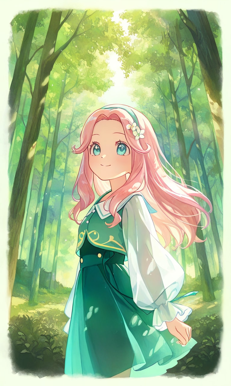 新緑の中で☘️花海ことは。 | の人気AIイラスト・グラビア