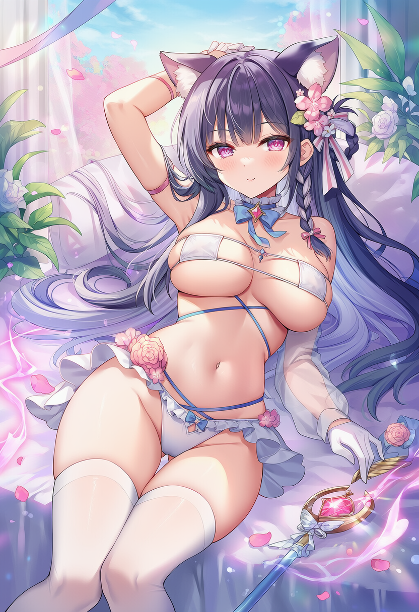 A magical girl in square bikini