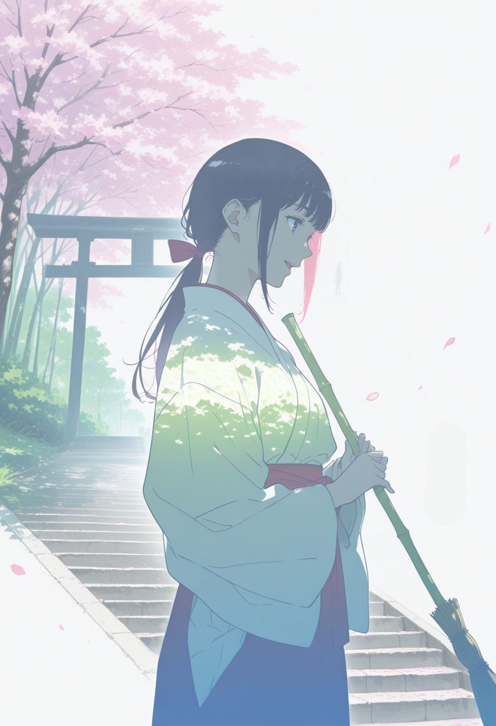 鎮守の森の巫女さん