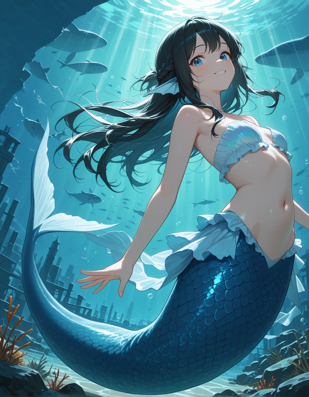 もうすぐ夏やなぁ、海行きたいなぁ、せや、人魚創ろう❗️✨️
