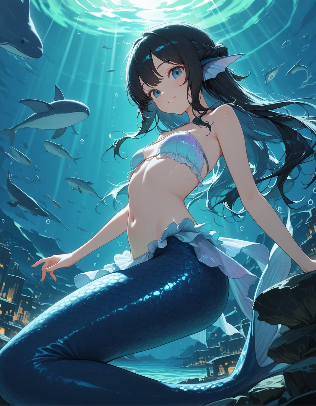 もうすぐ夏やなぁ、海行きたいなぁ、せや、人魚創ろう❗️✨️