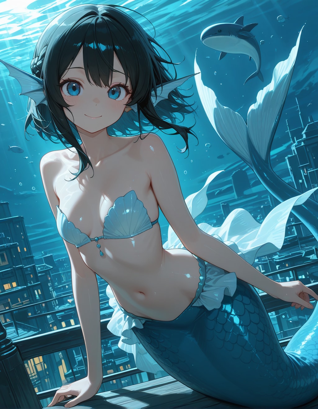 もうすぐ夏やなぁ、海行きたいなぁ、せや、人魚創ろう❗️✨️