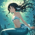もうすぐ夏やなぁ、海行きたいなぁ、せや、人魚創ろう❗️✨️ 3枚目