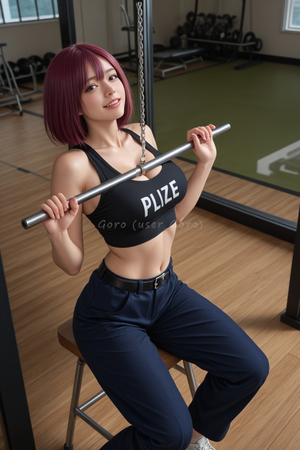 婦警さんのラットプルダウン