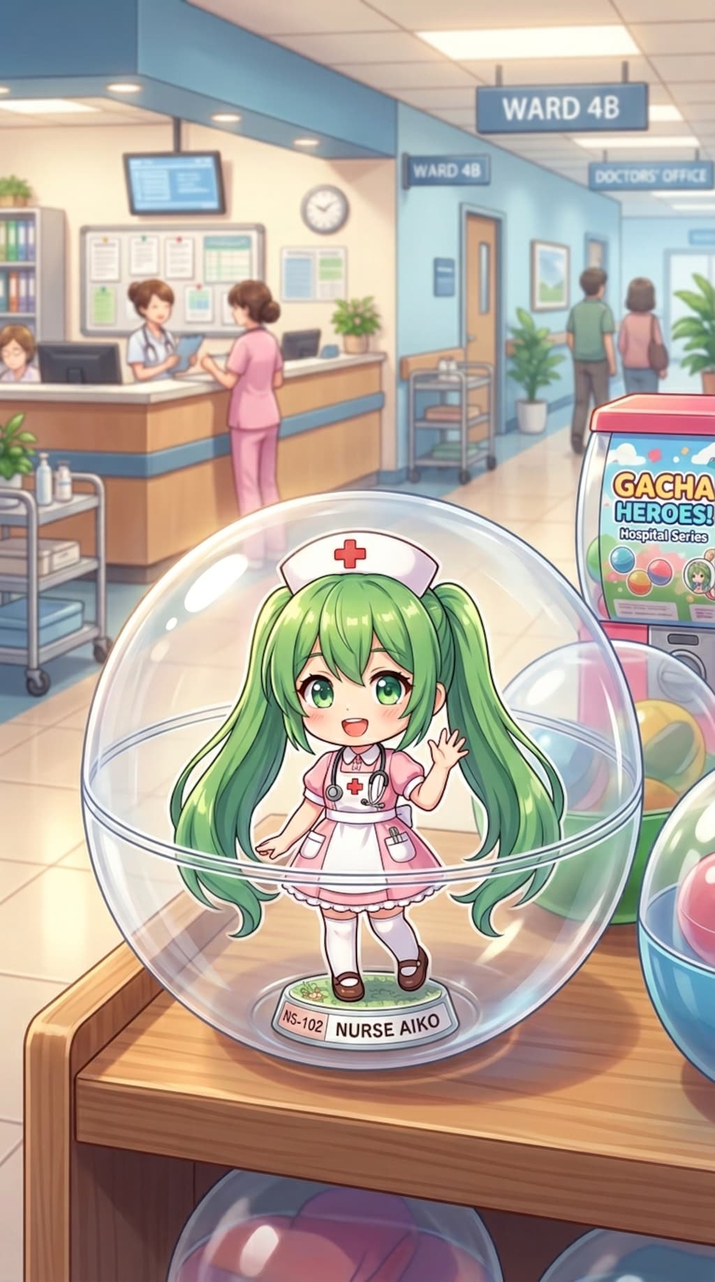ナース服姿のEMERALDちゃんをカプセルに入れたよ