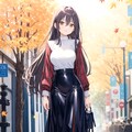 ユリママ　秋ファッション　フェイクレザースカート　アルテア（＋アクア）版 3枚目