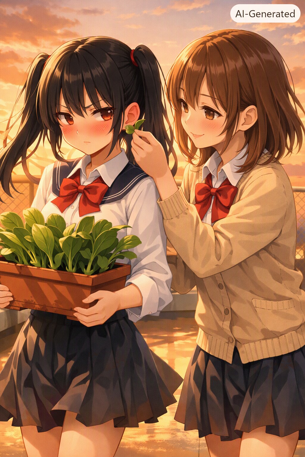 屋上の菜園（菜っ葉の日）