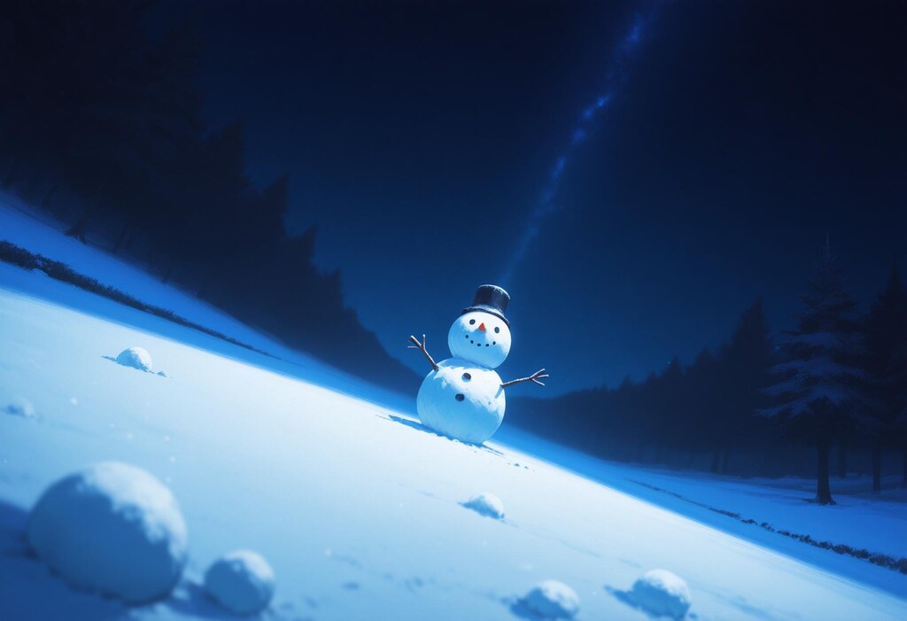 彼女と雪だるまっ！