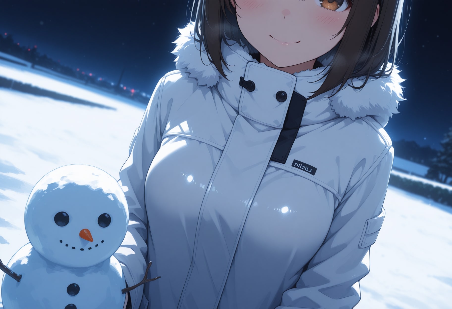 彼女と雪だるまっ！ | の人気AIイラスト・グラビア